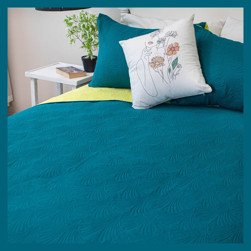 DORAL - Quilt Bicolor 2.5 Plazas Azul Lima Doral