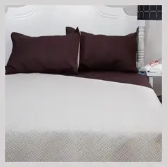 DORAL - Quilt Bicolor 2.5 Plazas Beige Café