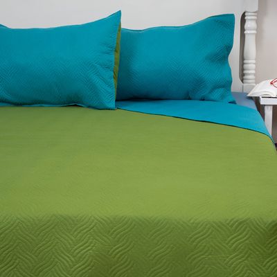 Imagen 2 del producto Quilt Bicolor 2.5 Plazas Turquesa Verde