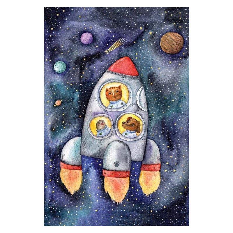 IDETEX - Alfombra Infantil Space Azul 100X133 Cm Idetex