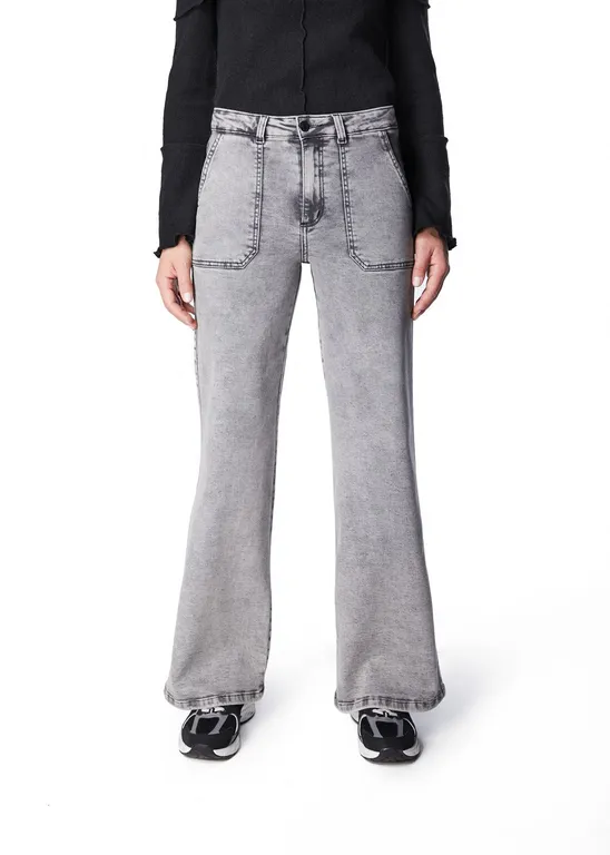 Jeans Flare Tiro Alto Mujer