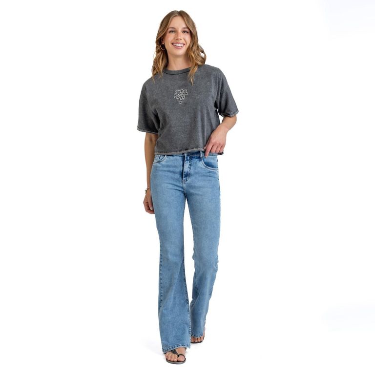 Jeans Flare Tiro Alto Mujer