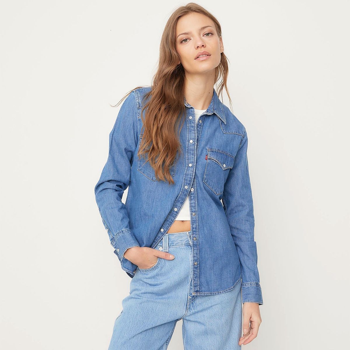LEVIS - Camisa Mujer Denim Azul Claro Levis