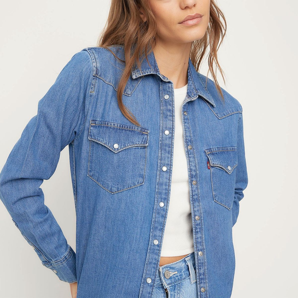LEVIS - Camisa Mujer Denim Azul Claro Levis