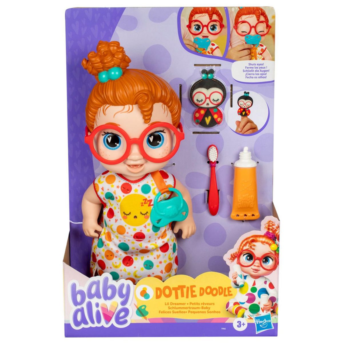 BABY ALIVE - Muñeca Felices Sueño Dottie Doodle Cabello Rojo Baby Alive