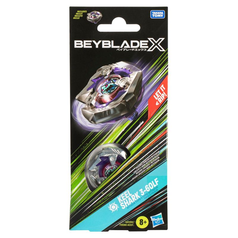 BEYBLADE - Trompo Beyblade X Kit De Refuerzo Keel Shark 3-60Lf