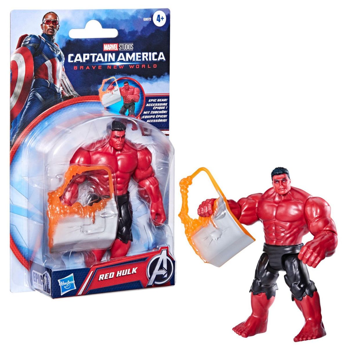 MARVEL - Figura Hulk Rojo - Capitán América Marvel