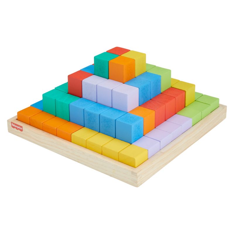 FISHER - Juguete Piramide De Bloques De Madera Fisher