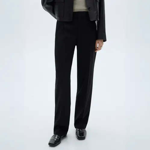 MANGO - Pantalón Recto Pinzas Mujer