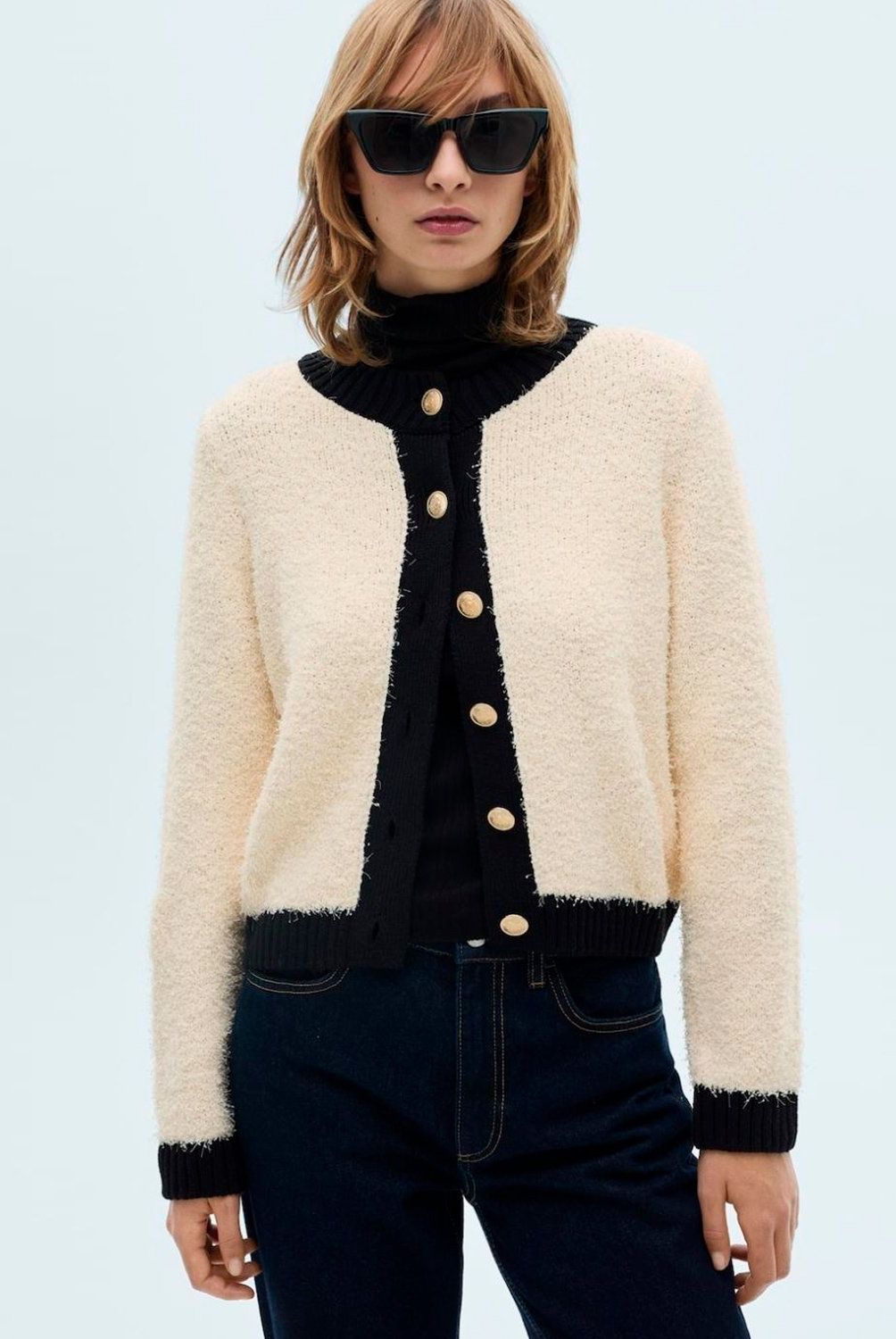 MANGO - Sweater Botones Contraste Mujer Mango