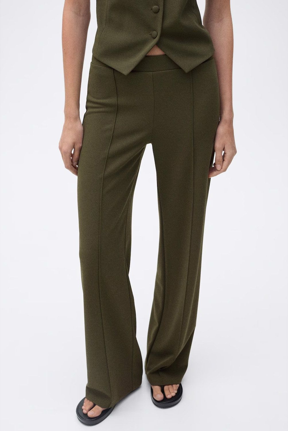 MANGO - Pantalón Recto Punto Mujer Mango
