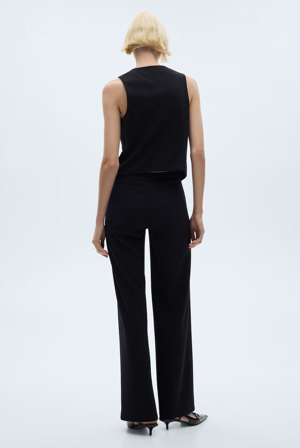 MANGO - Pantalón Recto Punto Mujer Mango