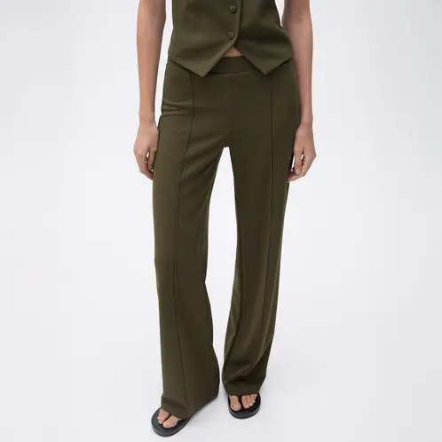 MANGO - Pantalón Recto Punto Mujer