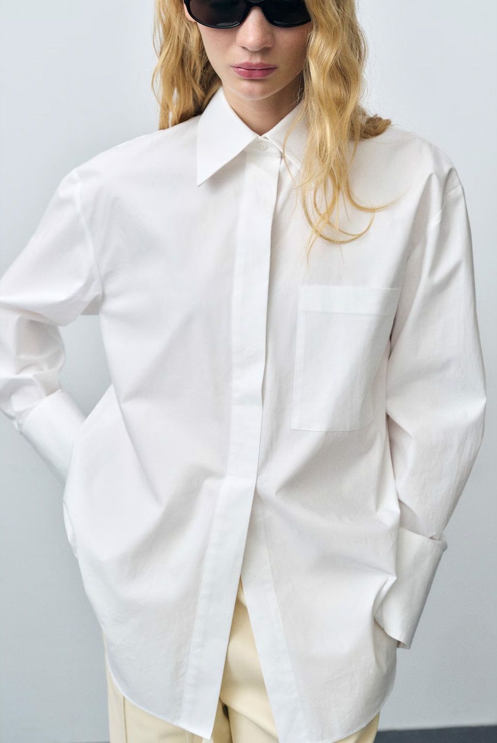 MANGO - Camisa Algodón Oversize Mujer Mango