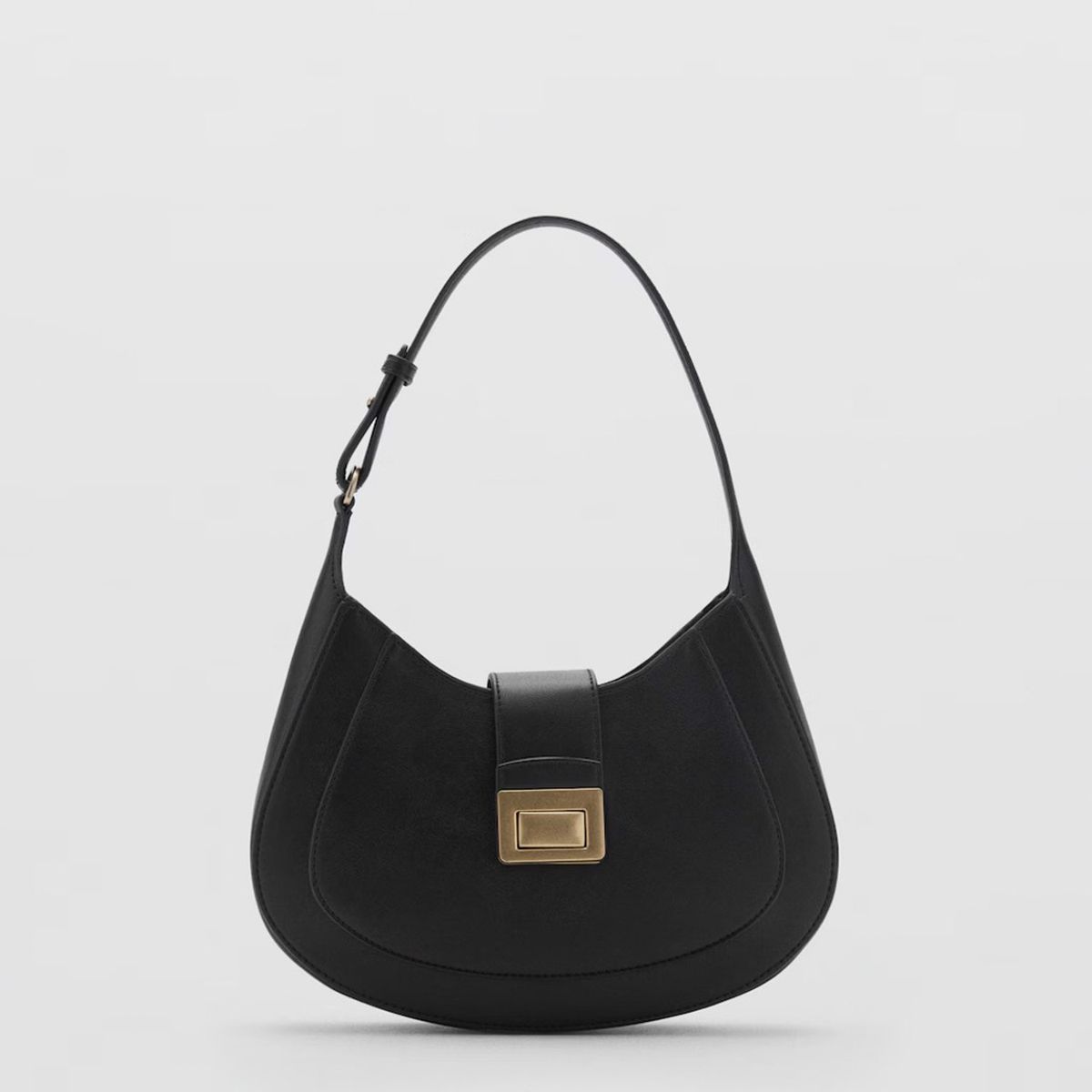 MANGO - Bolso de Hombro Broche Metálico Mujer Mango