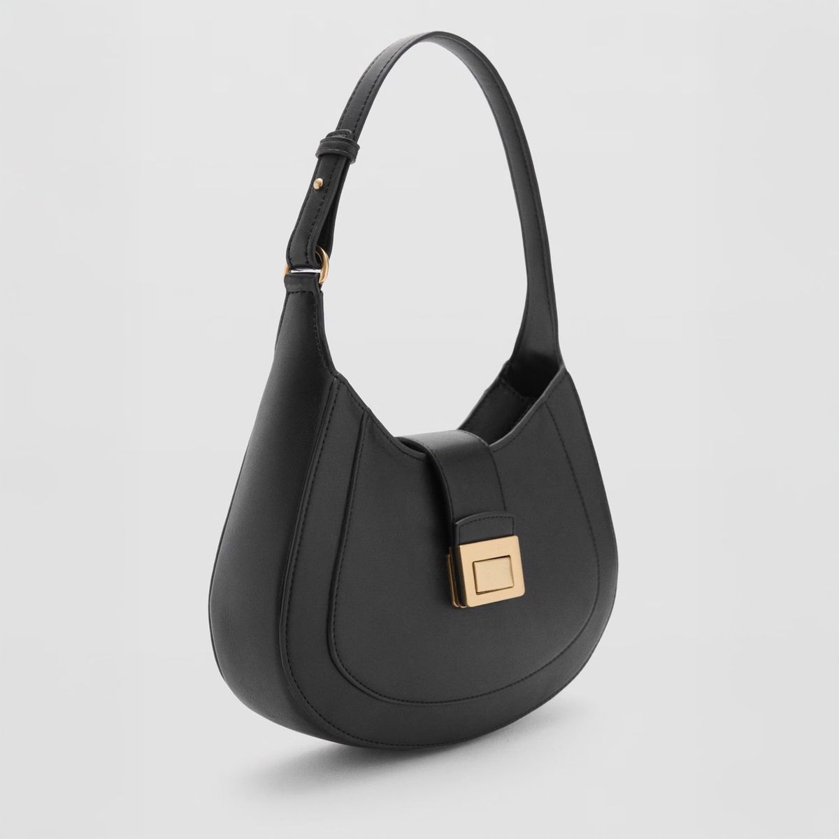 MANGO - Bolso de Hombro Broche Metálico Mujer Mango