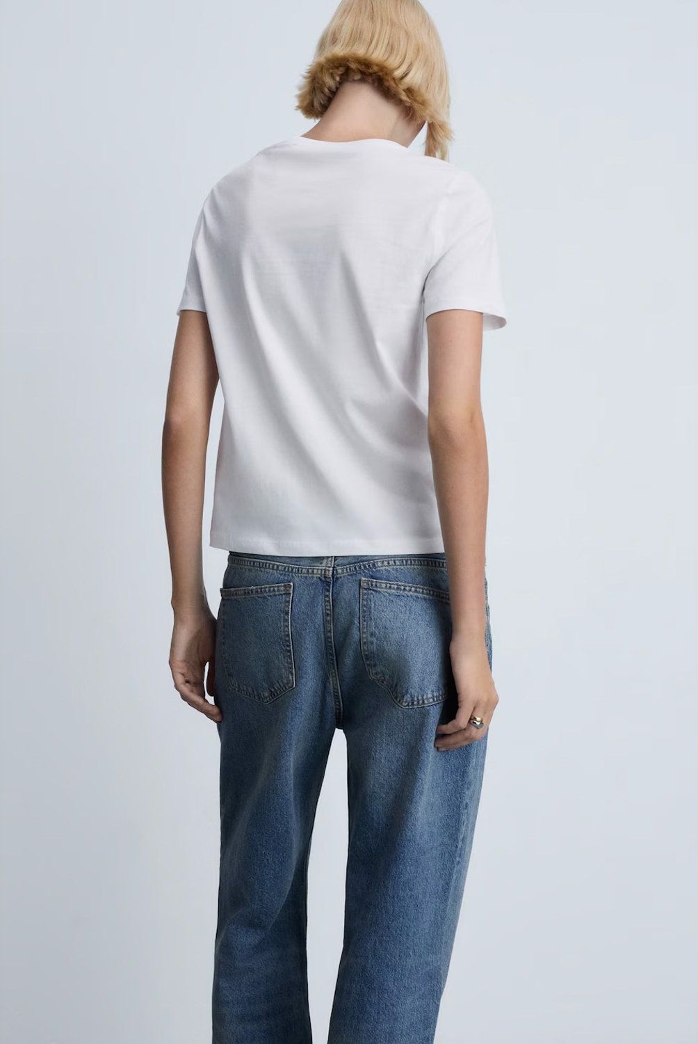 MANGO - Polera Cuello Pico 100% Algodón Mujer Mango