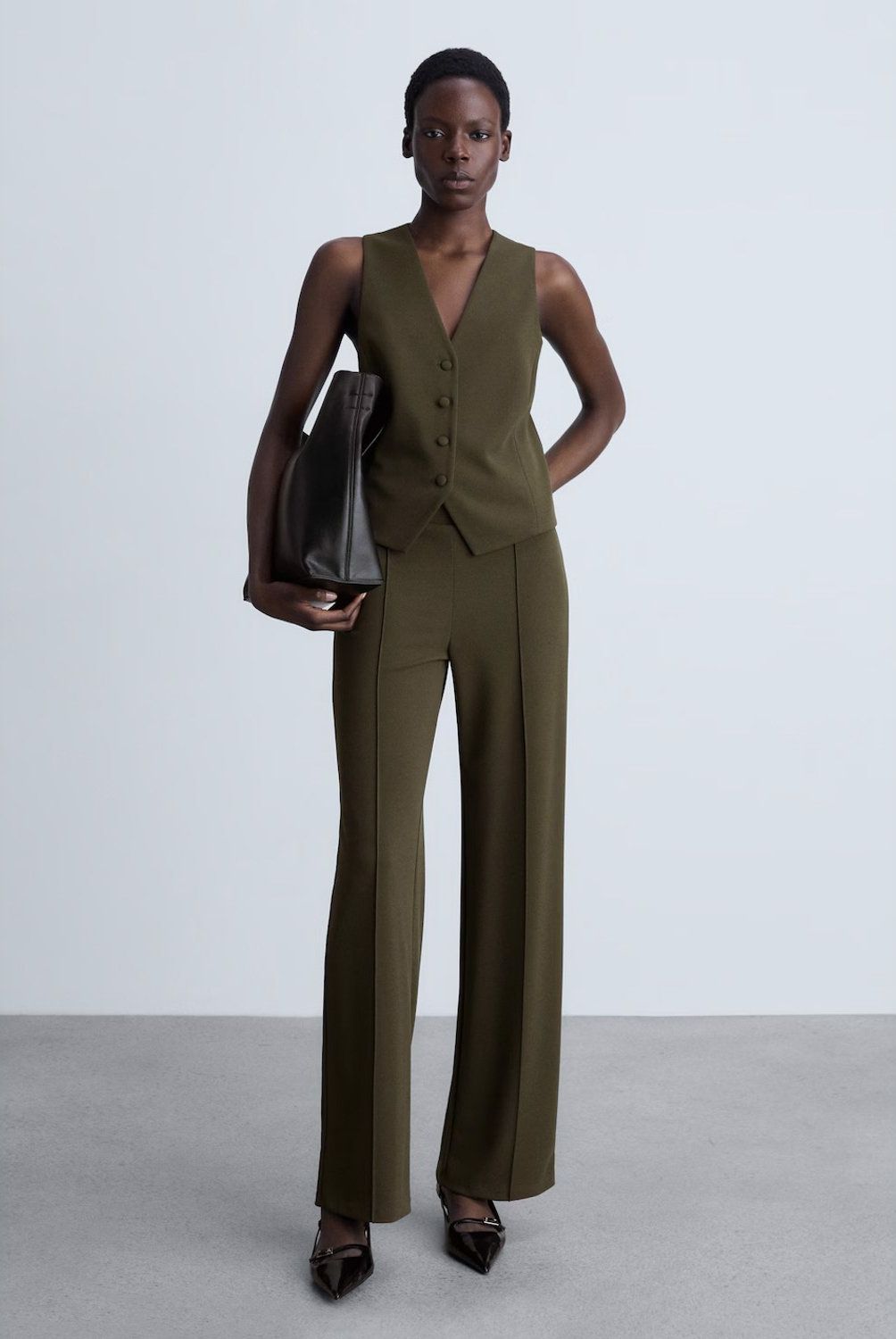 MANGO - Chaleco Traje Botones Mujer Mango