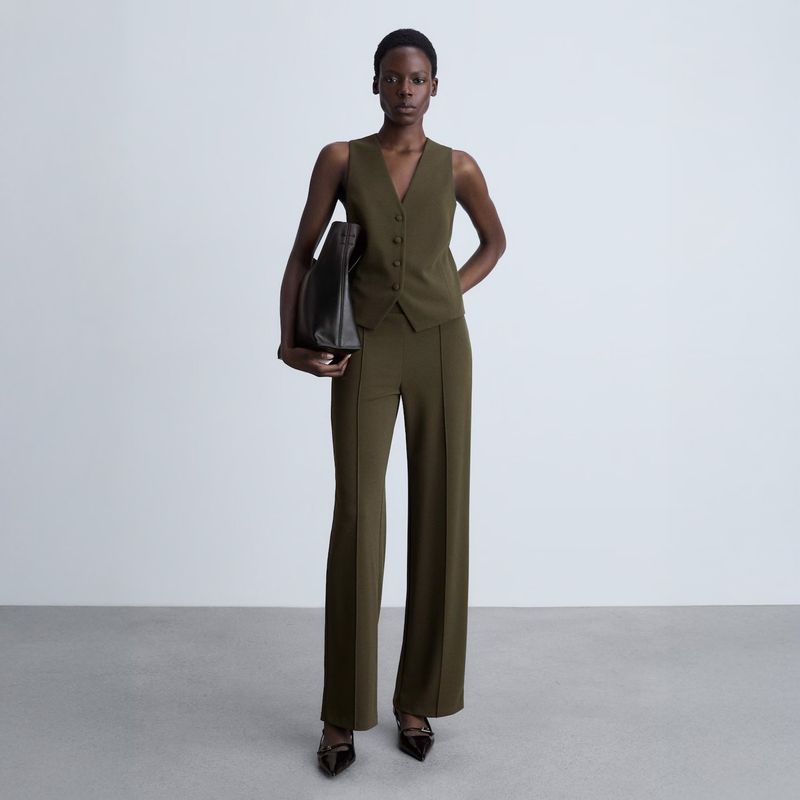 MANGO - Chaleco Traje Botones Mujer Mango