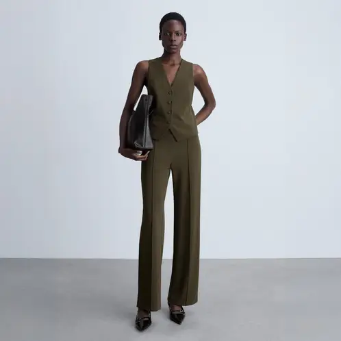 MANGO - Chaleco Traje Botones Mujer