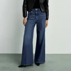 MANGO - Jeans Wideleg Tiro Alto Mujer