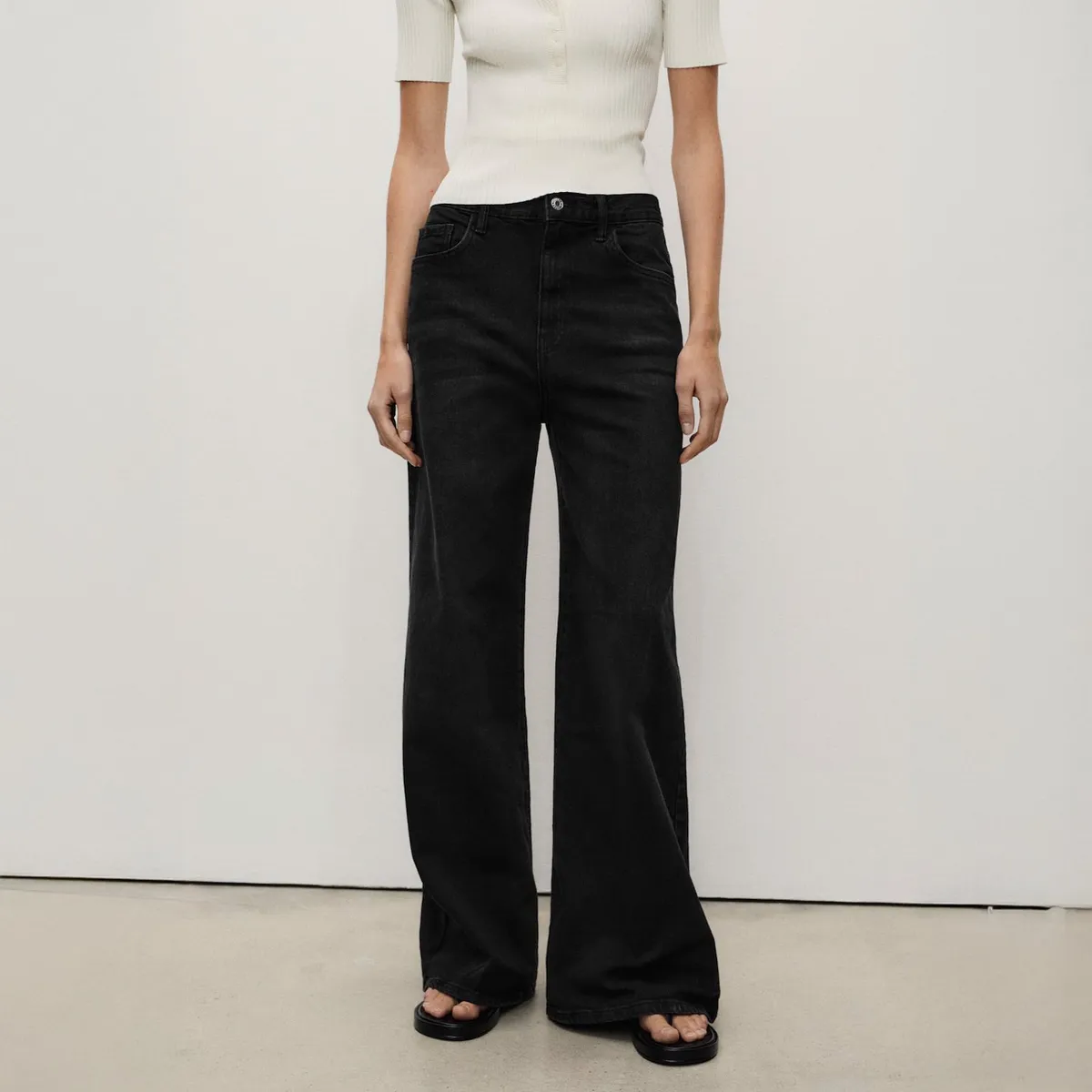 MANGO - Jeans Wideleg Tiro Alto Mujer Mango