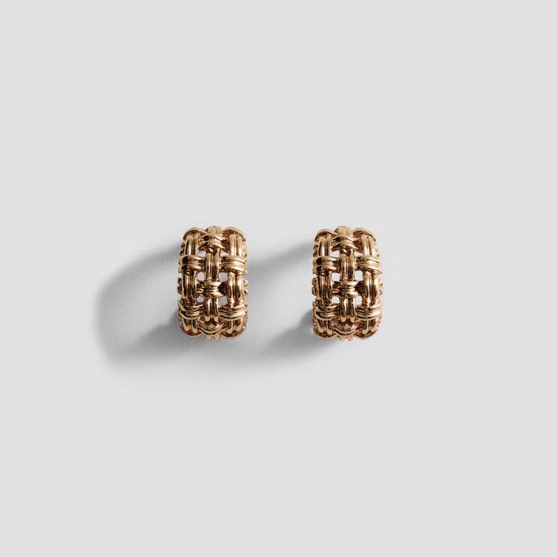 MANGO - Aros Aros Trenzados Mujer Mango