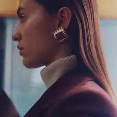 MANGO - Aros Cuadrados Abalorios Mujer