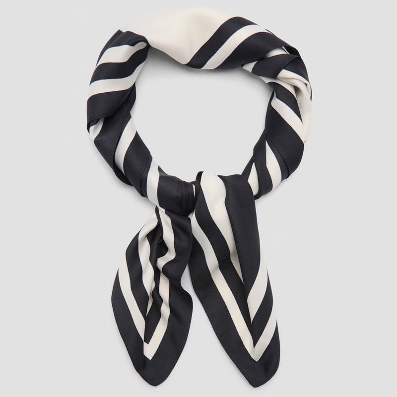 MANGO - Pañuelo Bicolor Estampado Mujer Mango