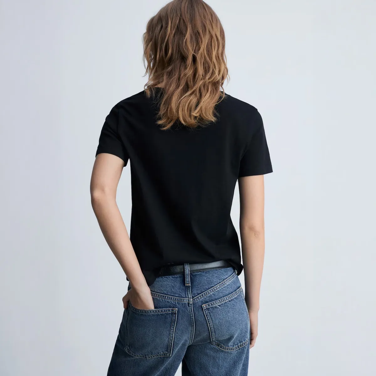 MANGO - Polera Algodón Cuello Pico Mujer Mango