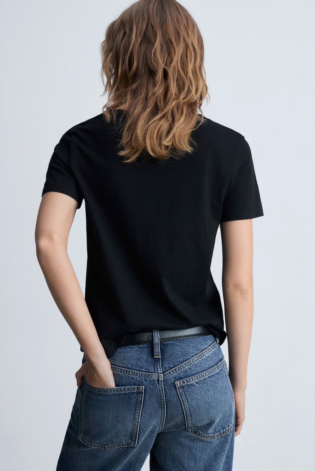 MANGO - Polera Algodón Cuello Pico Mujer Mango