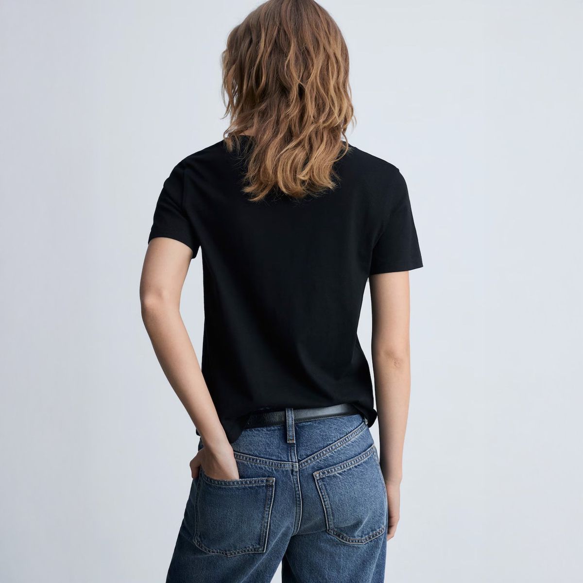 MANGO - Polera Algodón Cuello Pico Mujer Mango