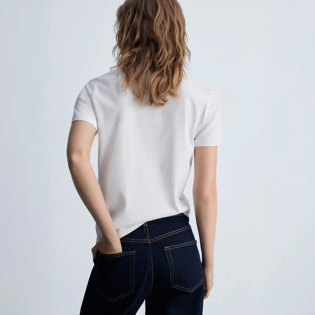 MANGO - Polera 100% Algodón Manga Corta Mujer Mango