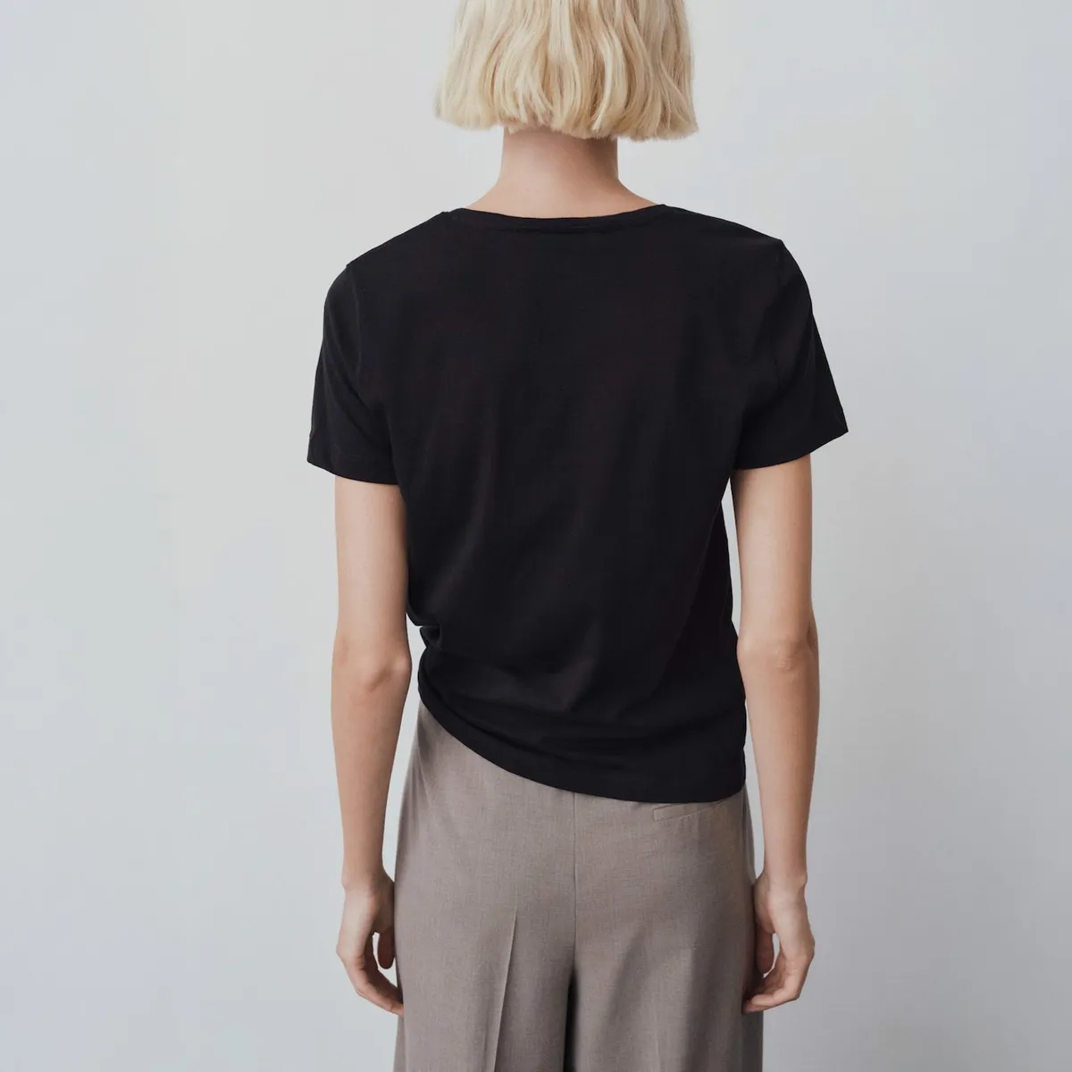 MANGO - Polera Algodón Manga Corta Mujer Mango