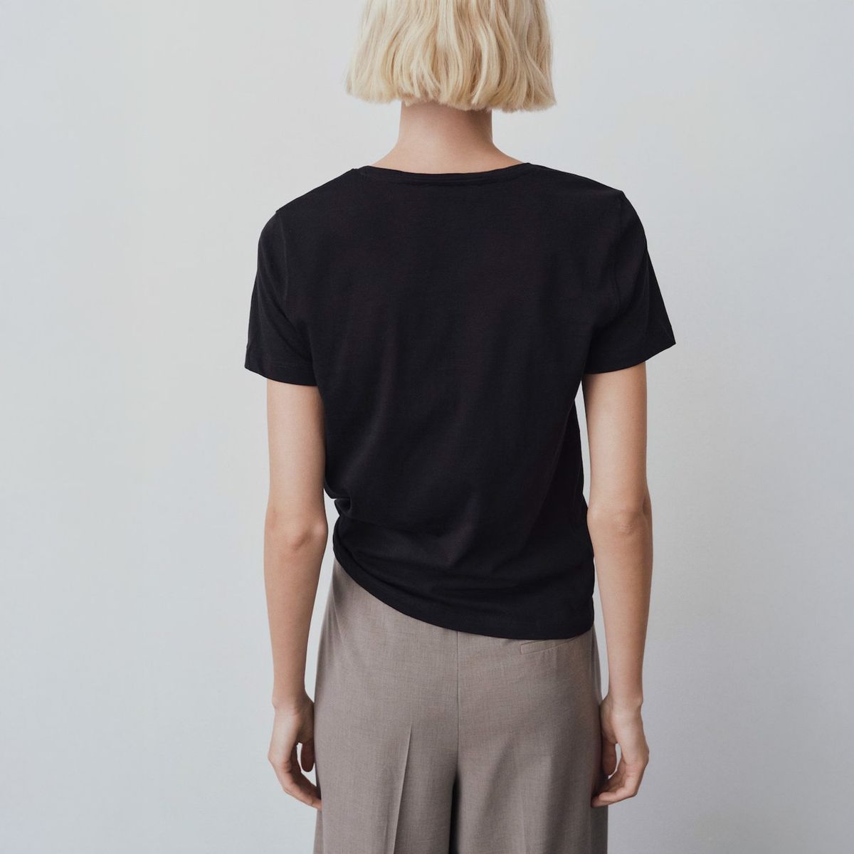 MANGO - Polera Algodón Manga Corta Mujer Mango