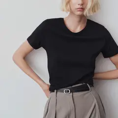 MANGO - Polera Algodón Manga Corta Mujer