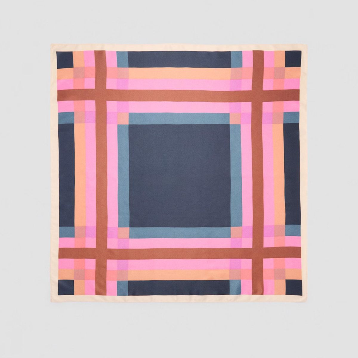 MANGO - Pañuelo Cuadros Satinado Mujer Mango