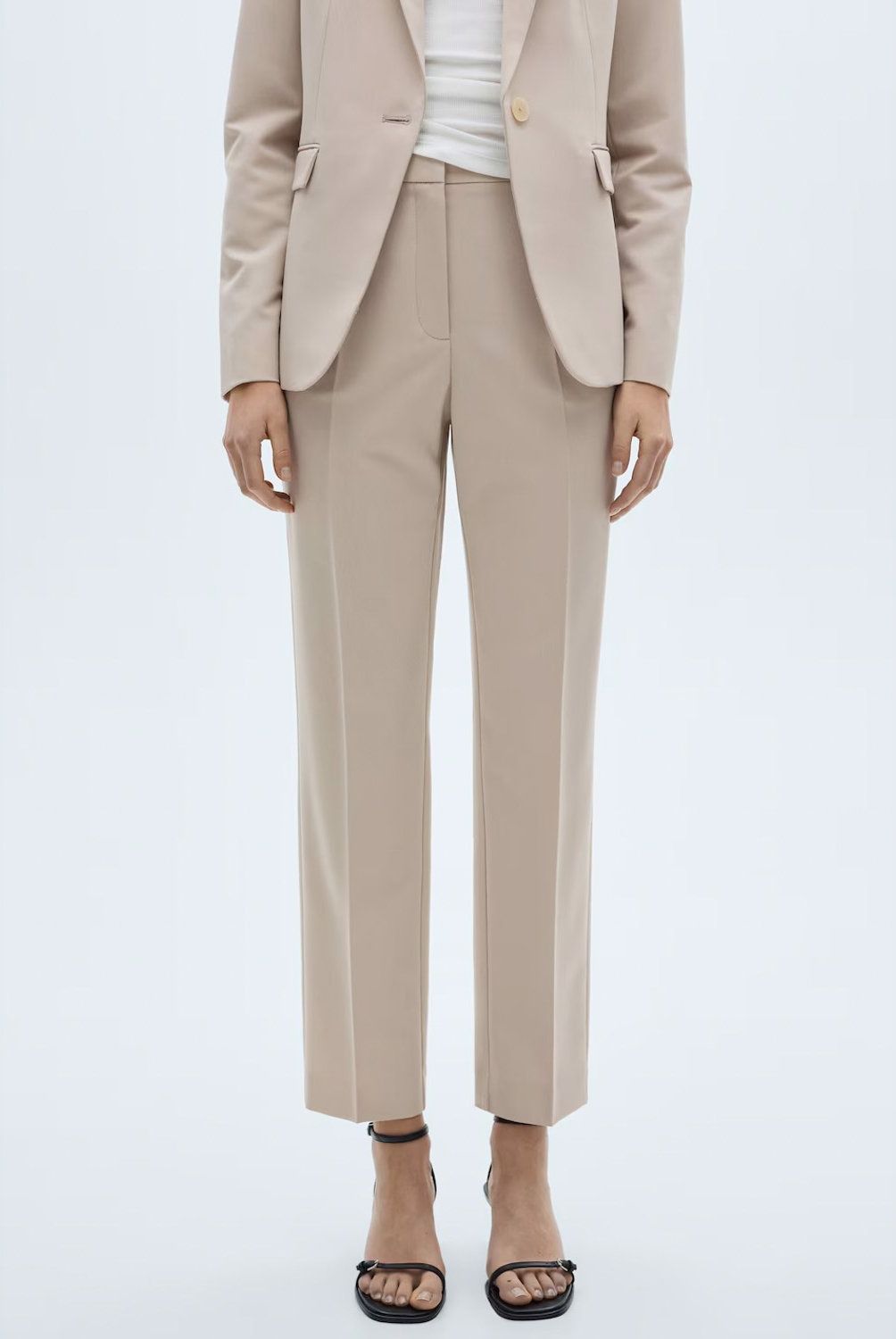 MANGO - Pantalón Recto Traje Mujer Mango