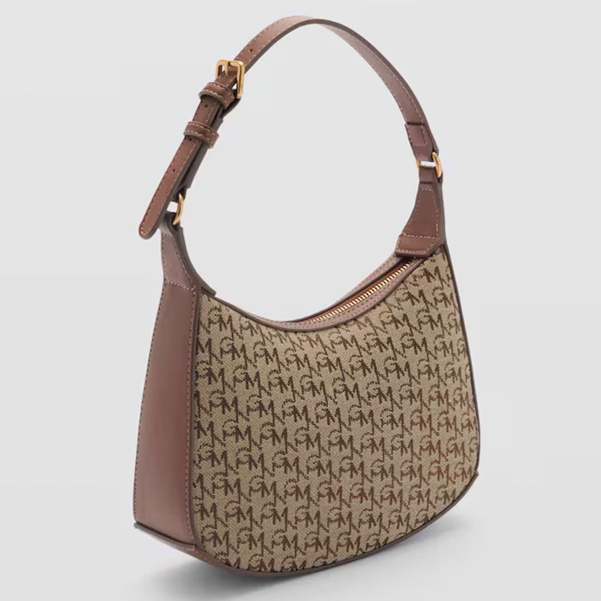 MANGO - Bolso Hombro Estampado Logo Mujer Mango