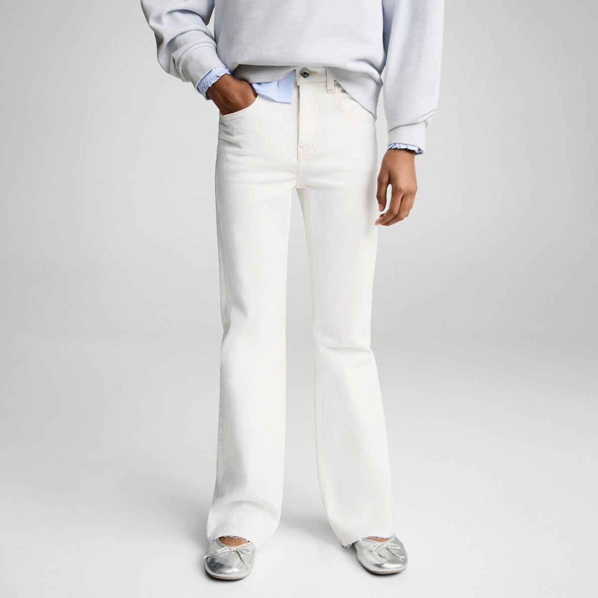 MANGO KIDS - Jeans Flare Bajo Deshilachado Niña Mango Kids