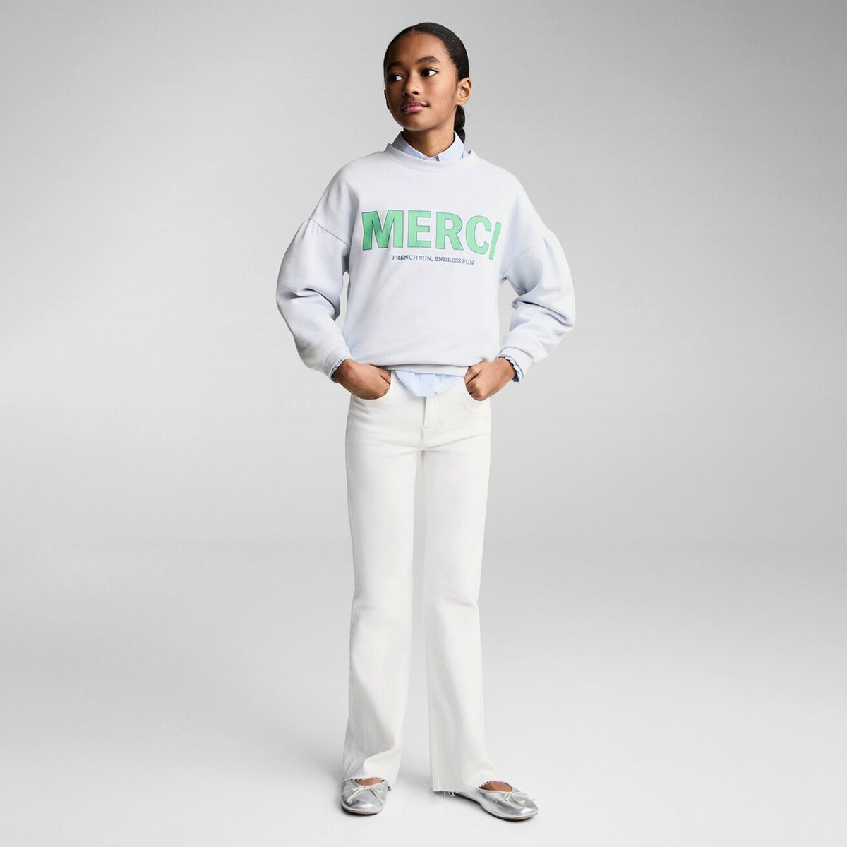 MANGO KIDS - Jeans Flare Bajo Deshilachado Niña Mango Kids