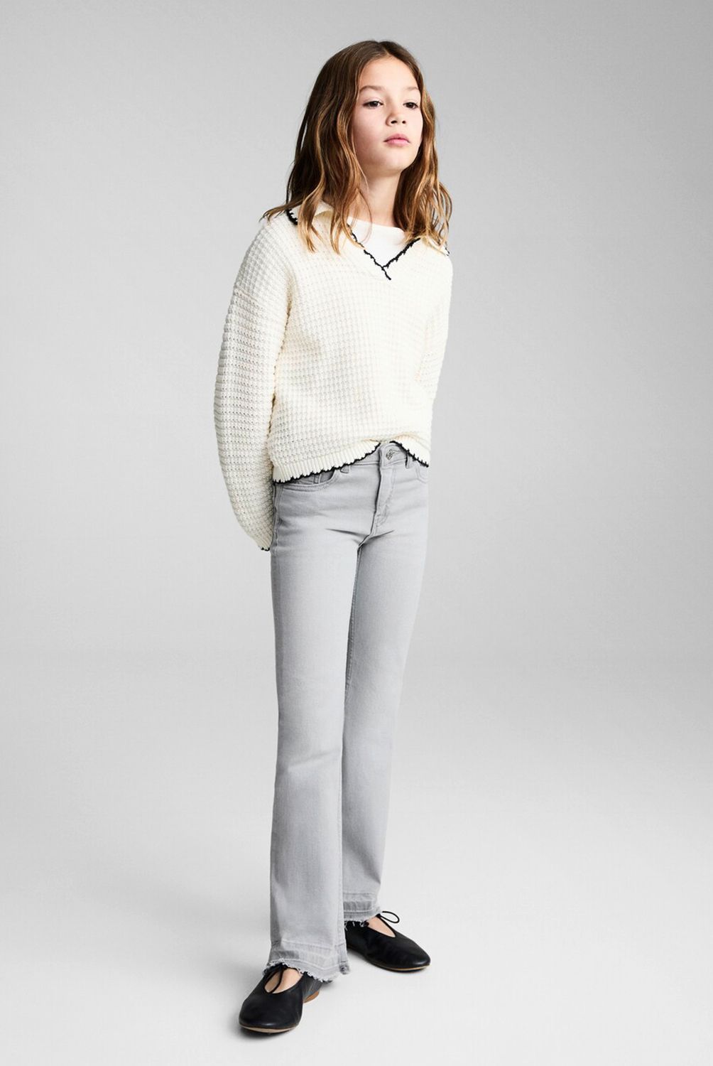 MANGO KIDS - Jeans Flare Bajo Deshilachado Niña Mango Kids