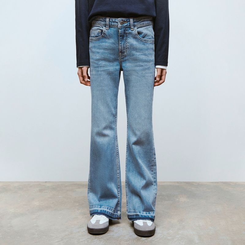 MANGO KIDS - Jeans Flare Bajo Deshilachado Niña Mango Kids
