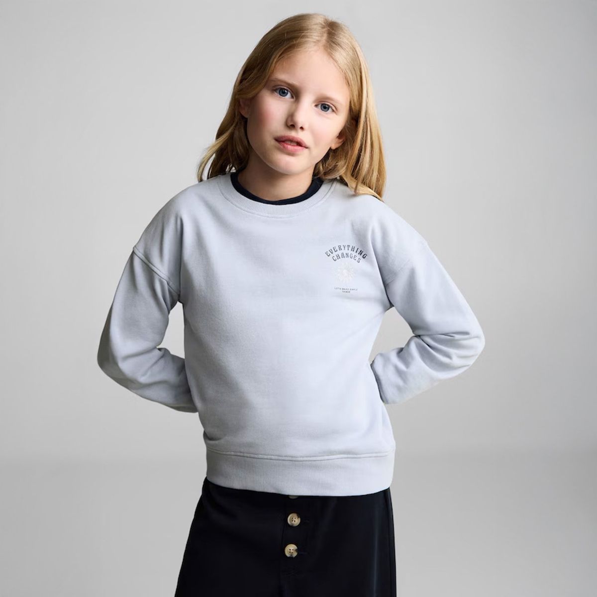 MANGO KIDS - Polerón Mensaje Estampado Niña Mango Kids