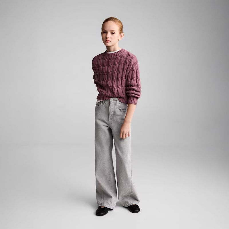 MANGO KIDS - Sweater Punto Trenzado Niña Mango Kids