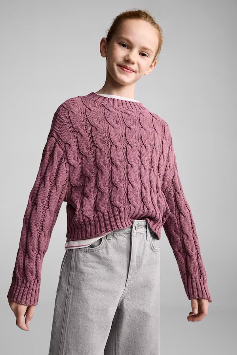 MANGO KIDS - Sweater Punto Trenzado Niña Mango Kids