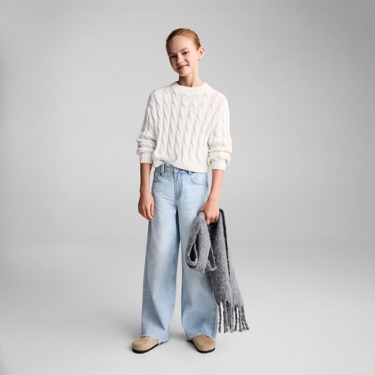 MANGO KIDS - Sweater Punto Trenzado Niña Mango Kids