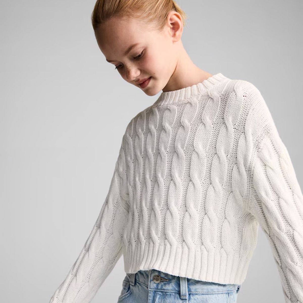 MANGO KIDS - Sweater Punto Trenzado Niña Mango Kids