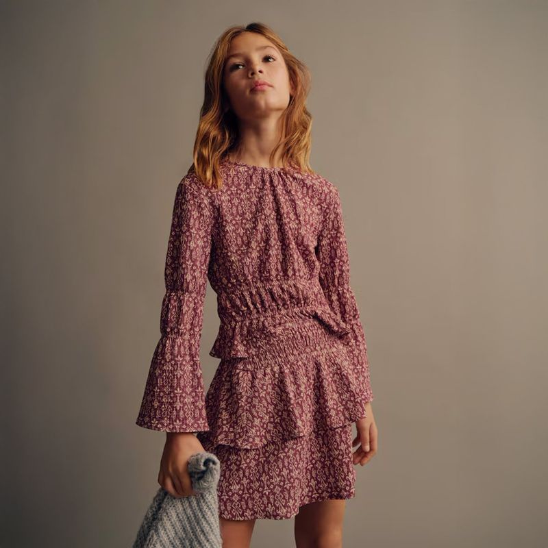 MANGO KIDS - Falda Estampada Volantes Niña Mango Kids