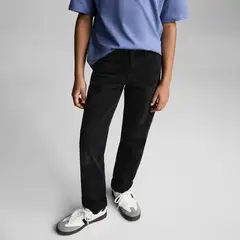 MANGO KIDS - Jeans Rectos Bajo Vuelta Niño